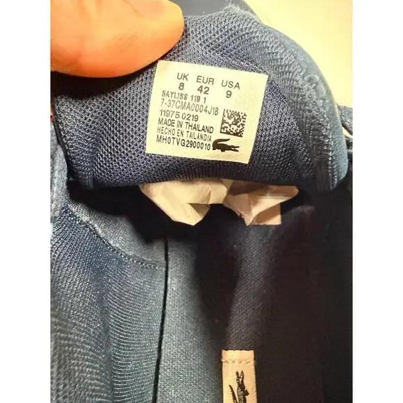 Lacoste Men's Bayliss Sneakers 119 1 CMA Navy/Off White Size 9 - Picture 6 of 9